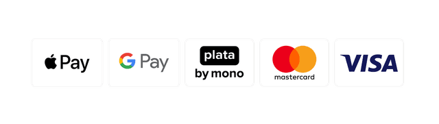 Visa Mastercard GooglePay ApplePay Plata by Mono